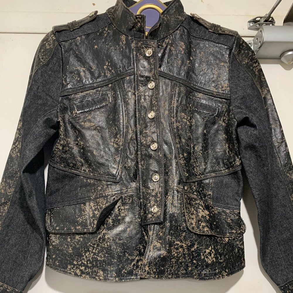 NEW H & D CLASSIC LEATHER DENIM JACKETS SIZE M